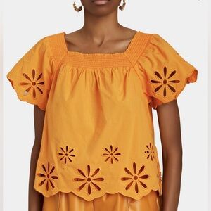 Rails Sonora Cutout Organic Cotton Smocked broderie anglaise Size Large